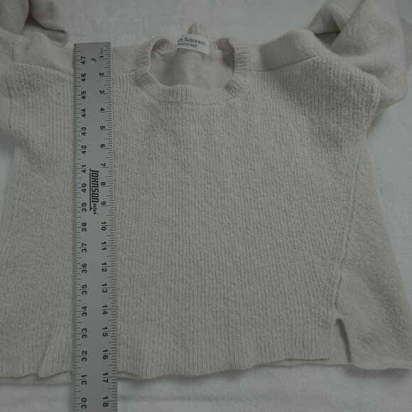 Amina Rubinacci Womens Wool Sweater Size 48 Beige Crew Neck Knit New Made Italy - Picture 8 of 8